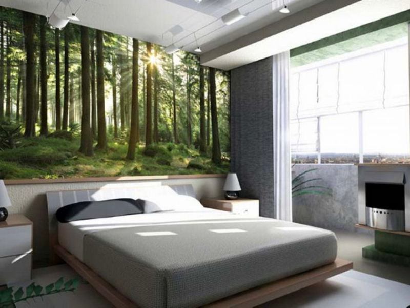 Лесной пейзаж в спальне