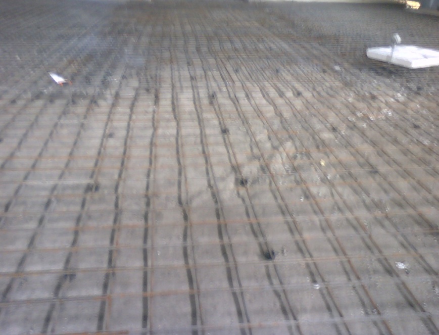 Одинарное армирование бетонного пола