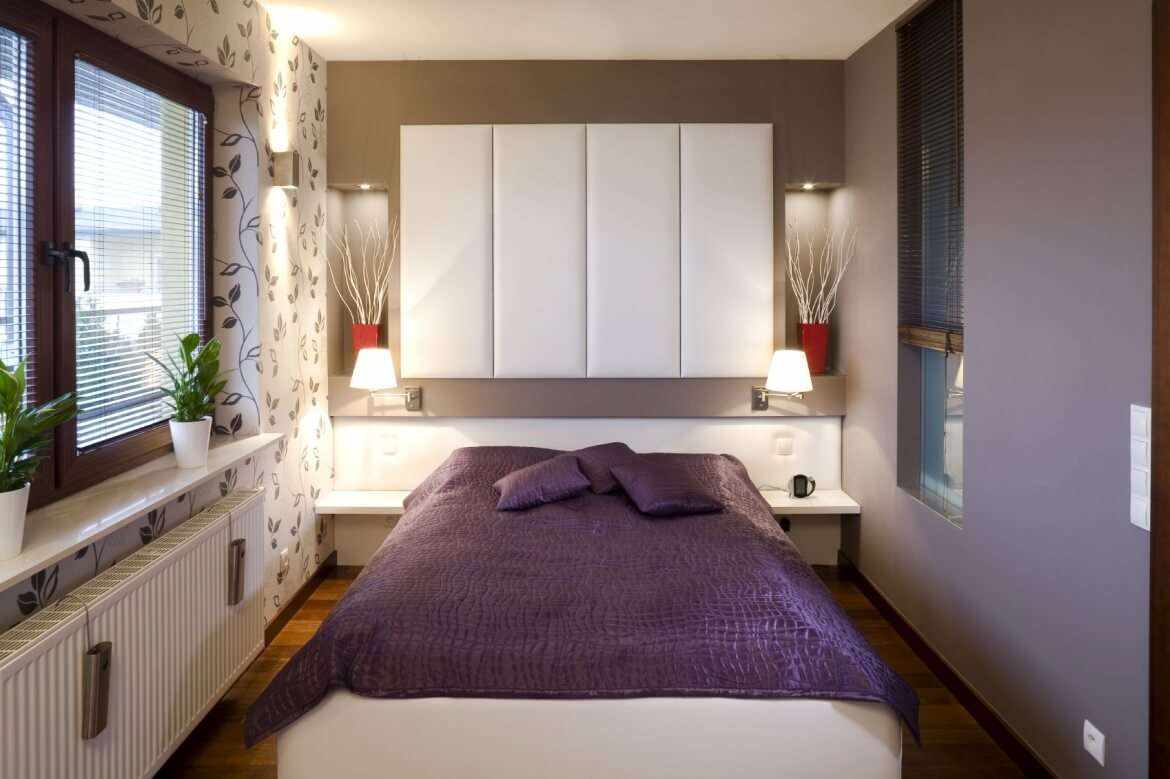 пример яркого стиля спальной комнаты 15 кв.м