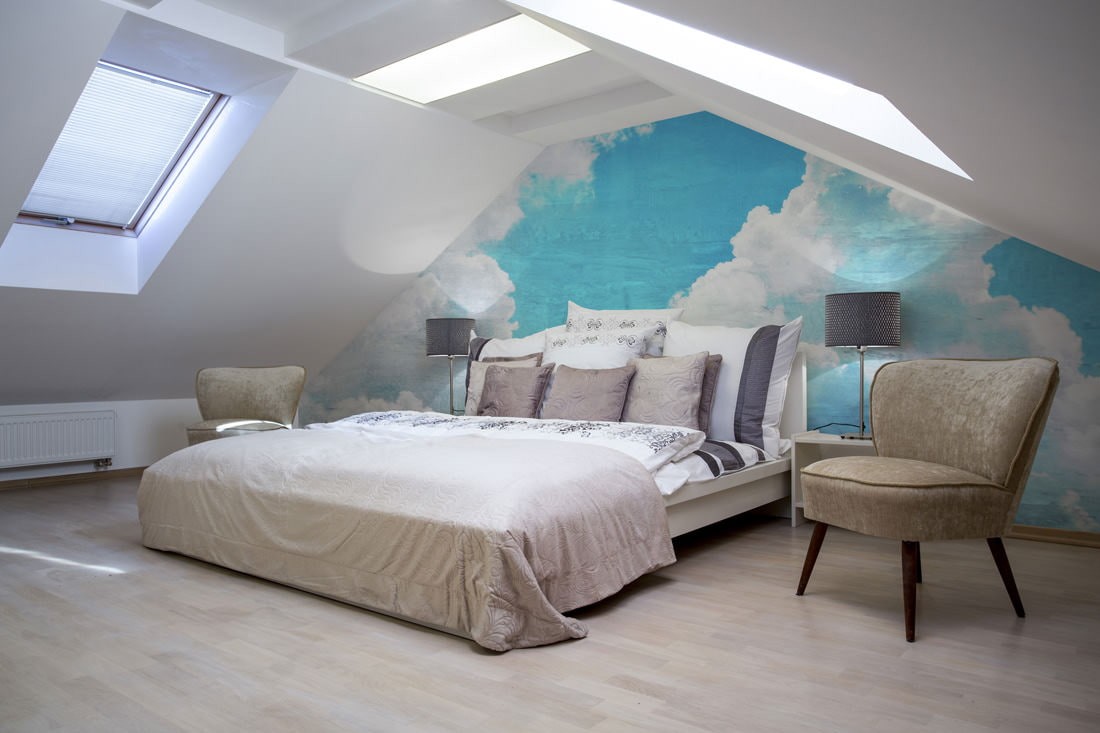 спальня на мансарде фото дизайна