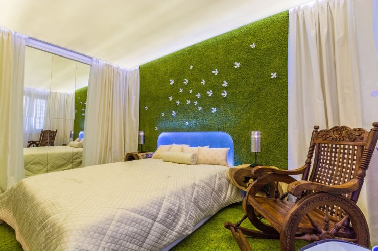 спальня в зеленых тонах идеи интерьер