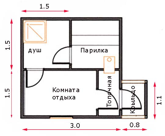 баня 3 на 3 планировка внутри фото 5