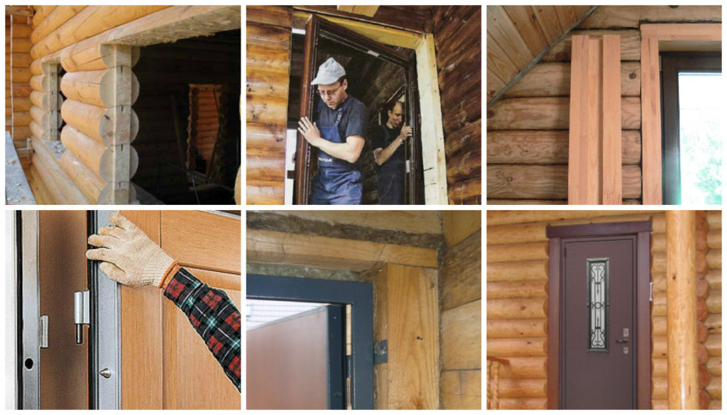 установка железной двери в деревянном доме