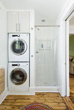 Встроенный шкаф под стиральную машину в ванной