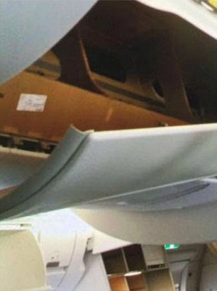Photographs from the plane revealed significant damage to the interior of the aircraft