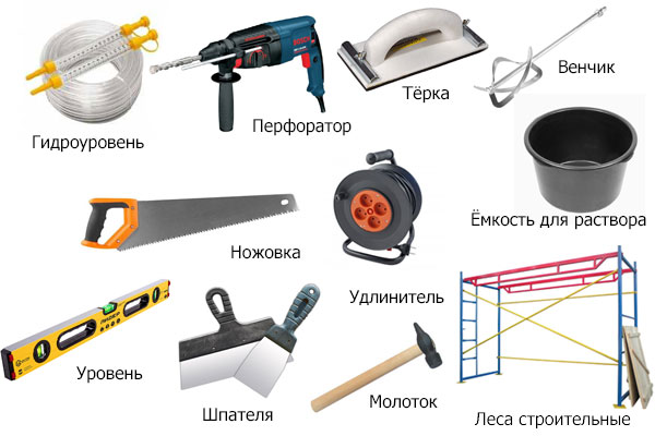 Инструменты для утепления стены минватой