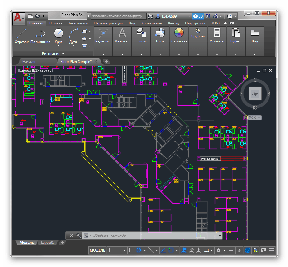 Работа в программе AutoCAD