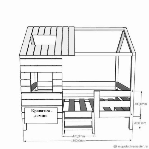 Кроватка домик своими руками. 10 чертежей с размерами – кроватка домик для детей 05