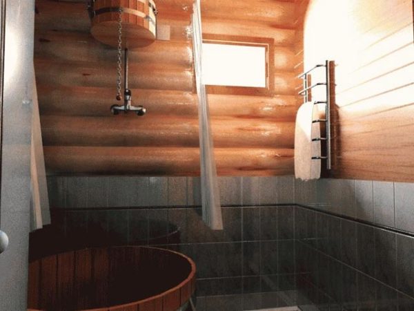 деревяная купель в бане
