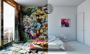 граффити в квартире в спальной фото
