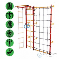 Детский спортивный комплекс ЮНЫЙ АТЛЕТ - модель «Пристенный» + Стойка-сетка