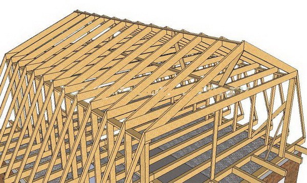 Стропильная система ломаной мансардной крыши