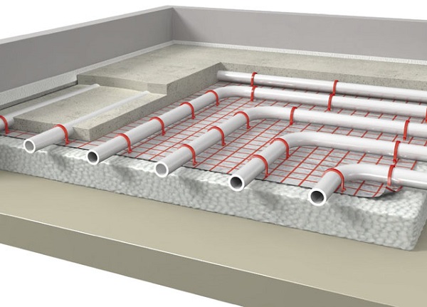 Послойное строение водяного теплого пола