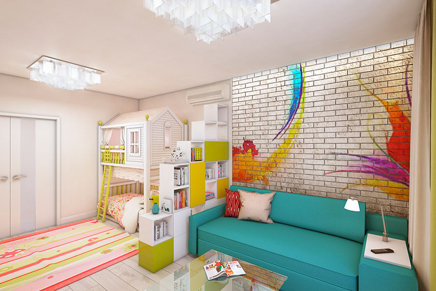 Детская гостиная дизайн в одной комнате