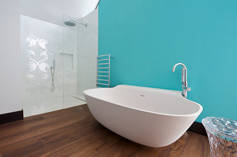 Дизайн бирюзовой ванной комнаты - Мебель и сантехника
