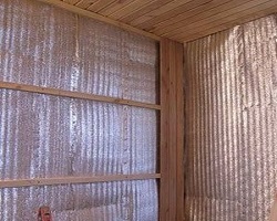Теплоизоляция стен бани фольгированным утеплителем