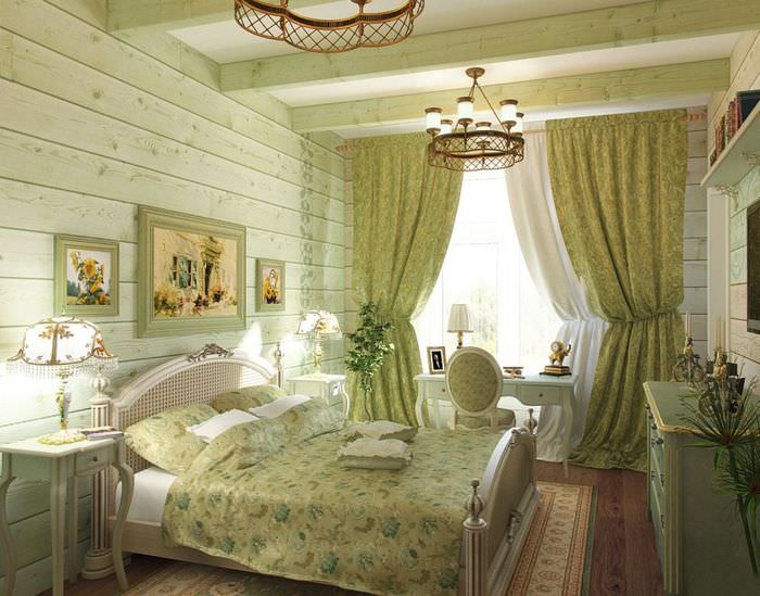 Интерьер уютной спальни в стиле прованс