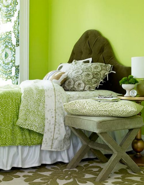 Спальня в зеленом цвете фото