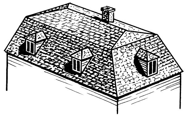 двухскатная ломаная крыша 