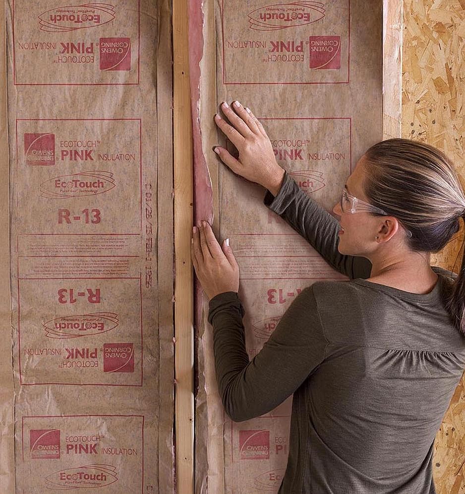 Fiberglass insulation installation 