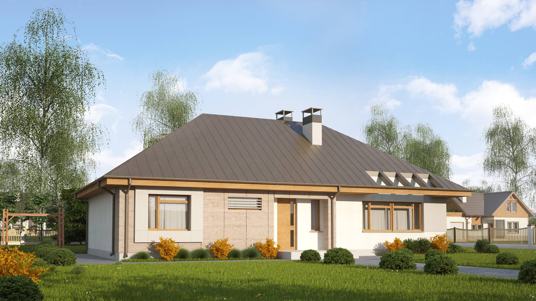 Одноэтажный дом с вальмовой крышей фото: Проекты домов с вальмовой .